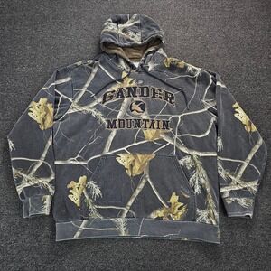 Gander Mountain Realtree Camo Hoodie Mens 2XL Black Embroidered Logo Pullover